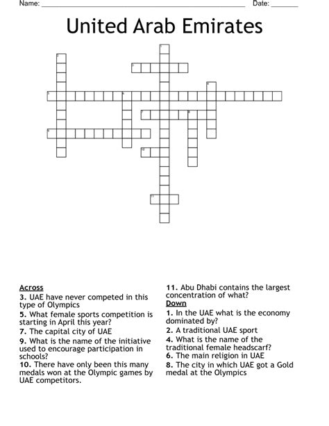 uae capital crossword clue